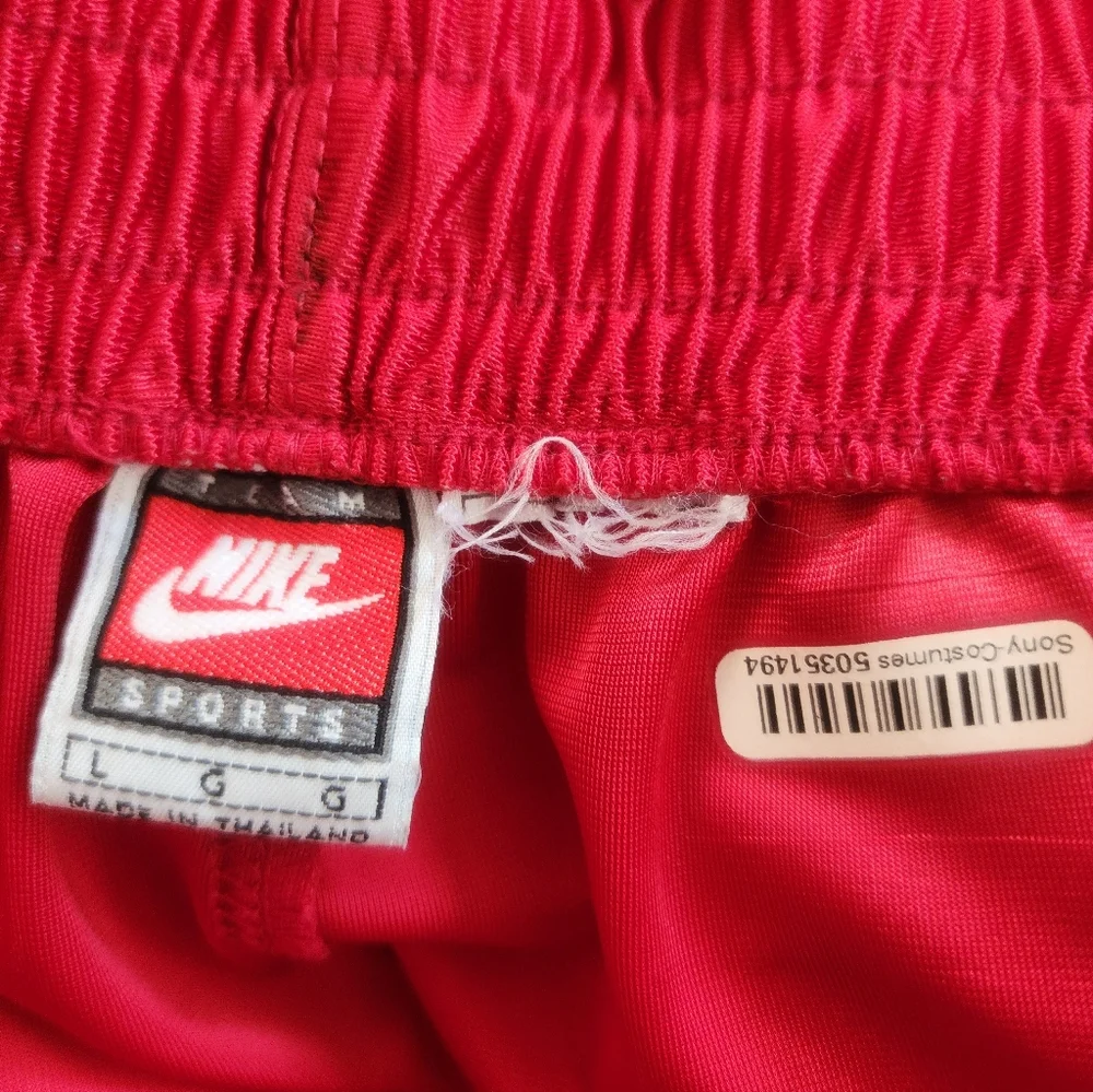 Nike 1990s Basketball Tearaway Dazzle Vintage Warm-Up Track Pants in Red Size L